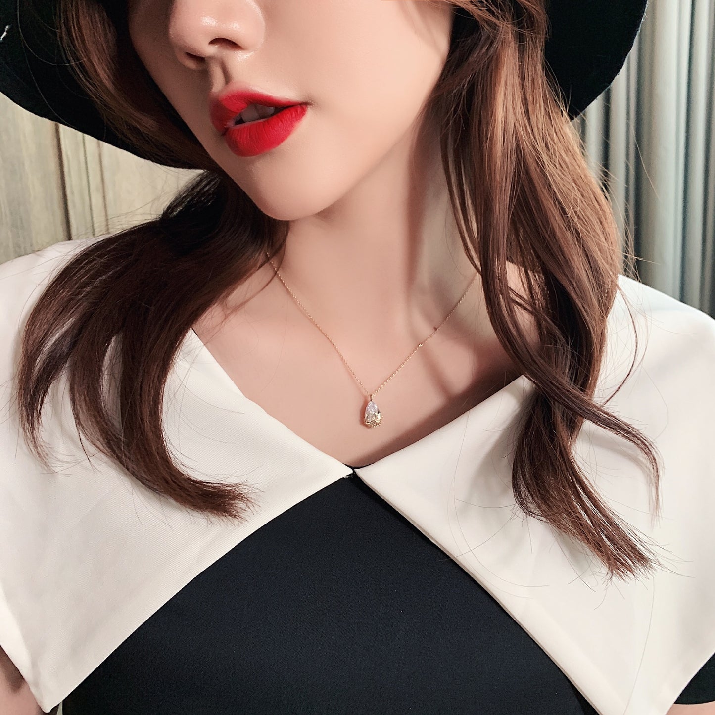 Crystal Water Drop Necklace - Golden Butterfly Jewellery
