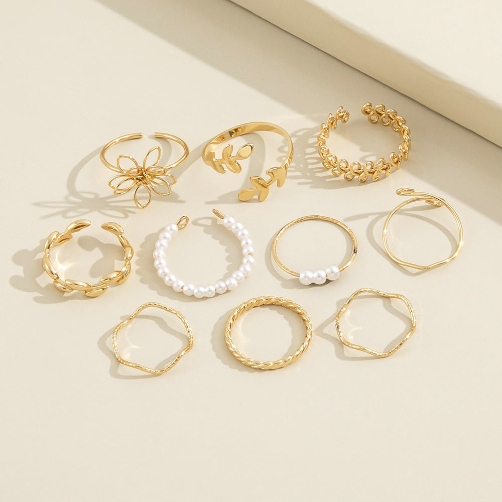 Floral Ring set - Golden Butterfly Jewellery