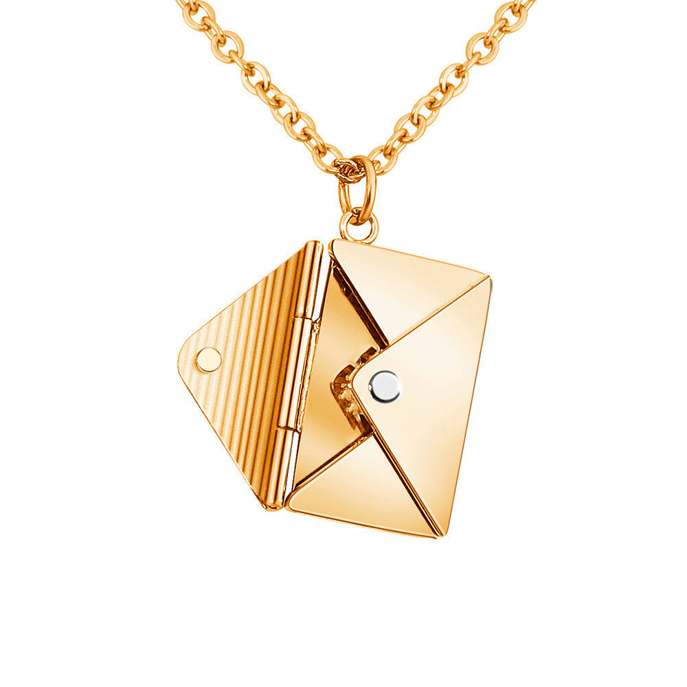 Envelope Necklace - Golden Butterfly Jewellery