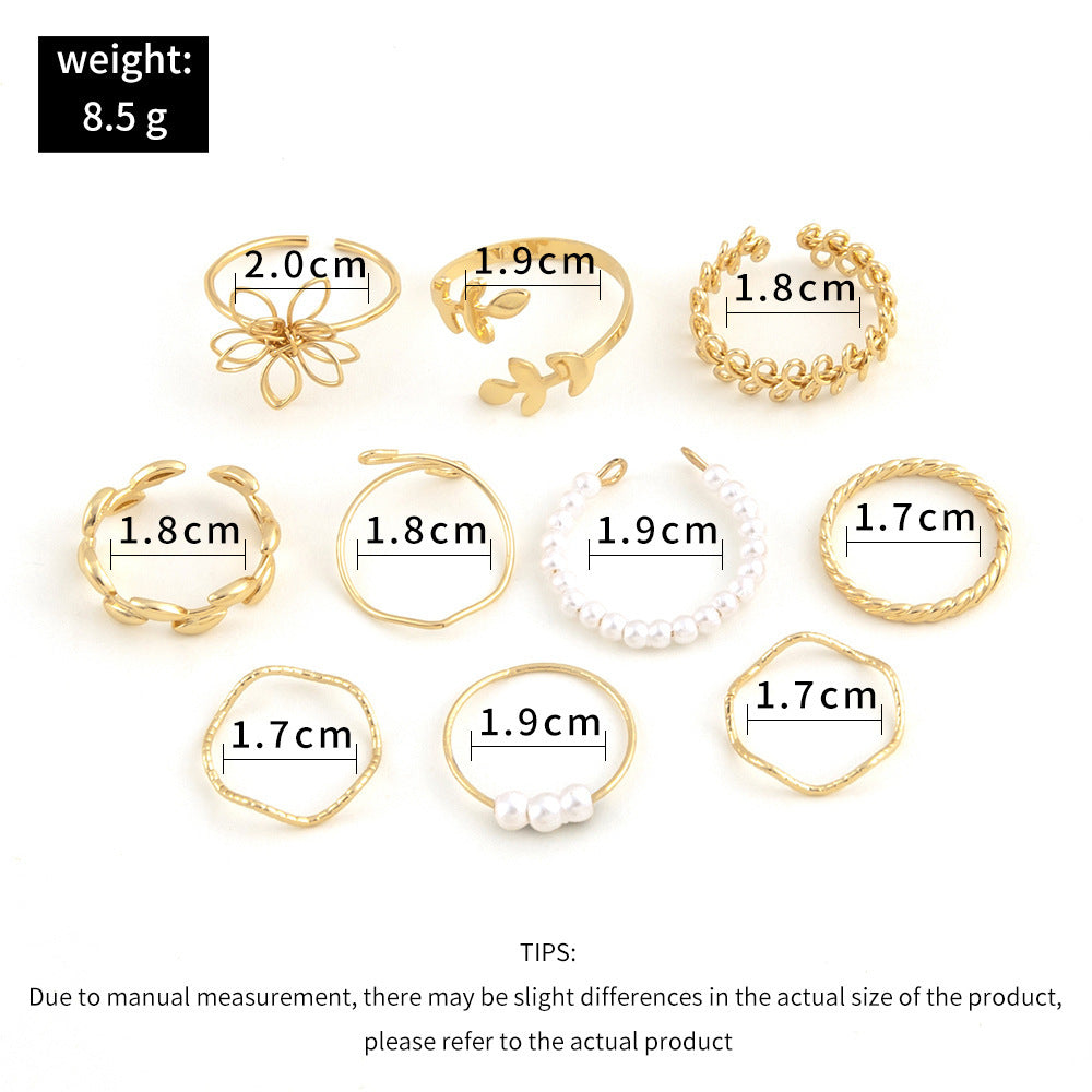 Floral Ring Set - Golden Butterfly Jewellery