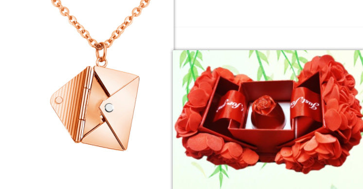 Envelope Necklace - Golden Butterfly Jewellery