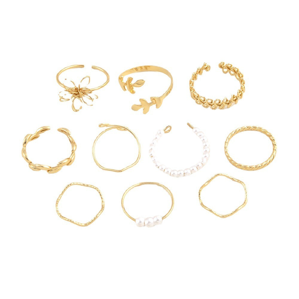 Floral Ring set - Golden Butterfly Jewellery