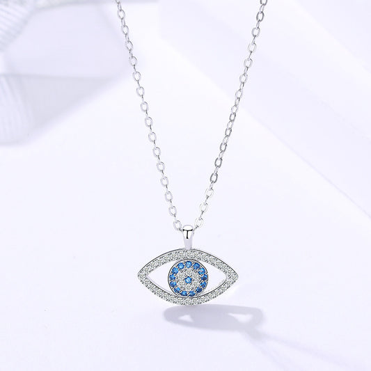 Protective Elegance, S925 Sterling Silver Eye Pendant Necklace for Modern Mystics - Golden Butterfly Jewellery