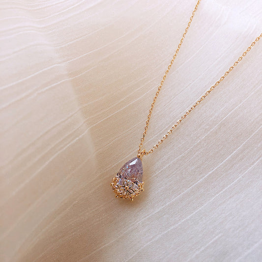 Glistening Charm, Crystal Water Drop Necklace to Elevate Your Style - Golden Butterfly Jewellery