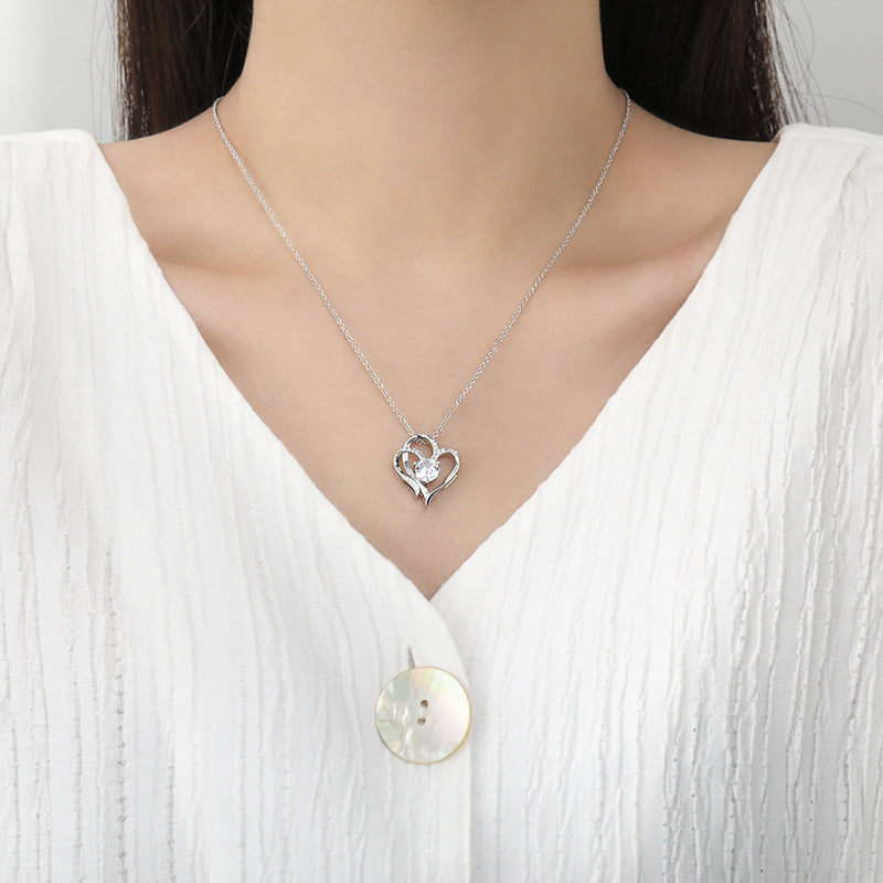 Zircon Double Love Necklace - Golden Butterfly Jewellery