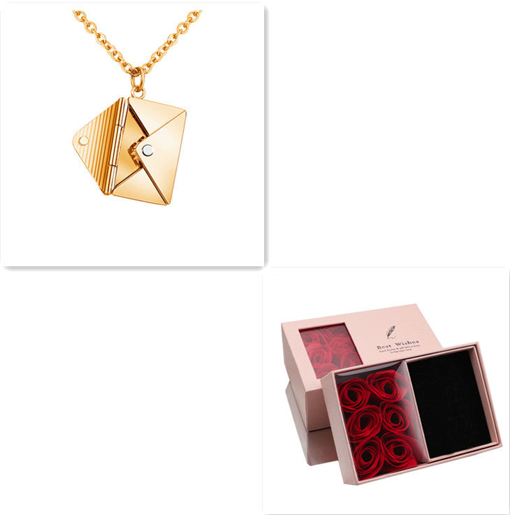 Envelope Necklace - Golden Butterfly Jewellery