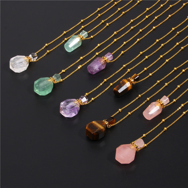 Perfume bottle pendant necklace - Golden Butterfly Jeweller