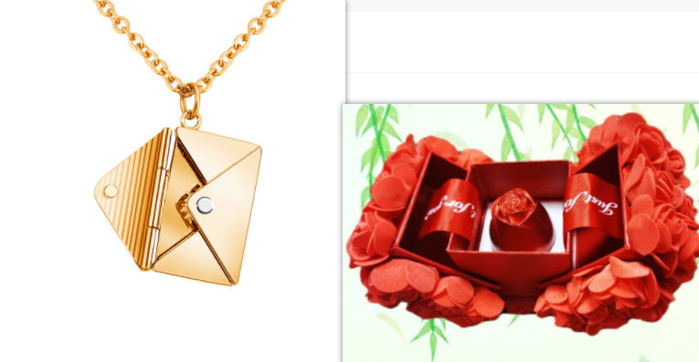 Envelope Necklace - Golden Butterfly Jewellery