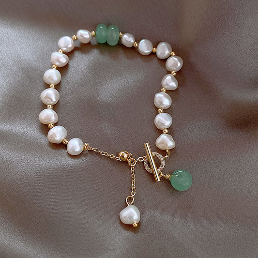 Timeless Charm, Women’s Adjustable Pearl Bracelet - Golden Butterfly Jewellery