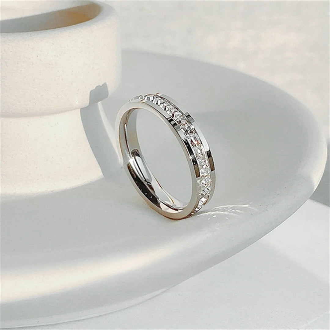 Double Row Zircon Design Ring - Golden Butterfly Jewellery