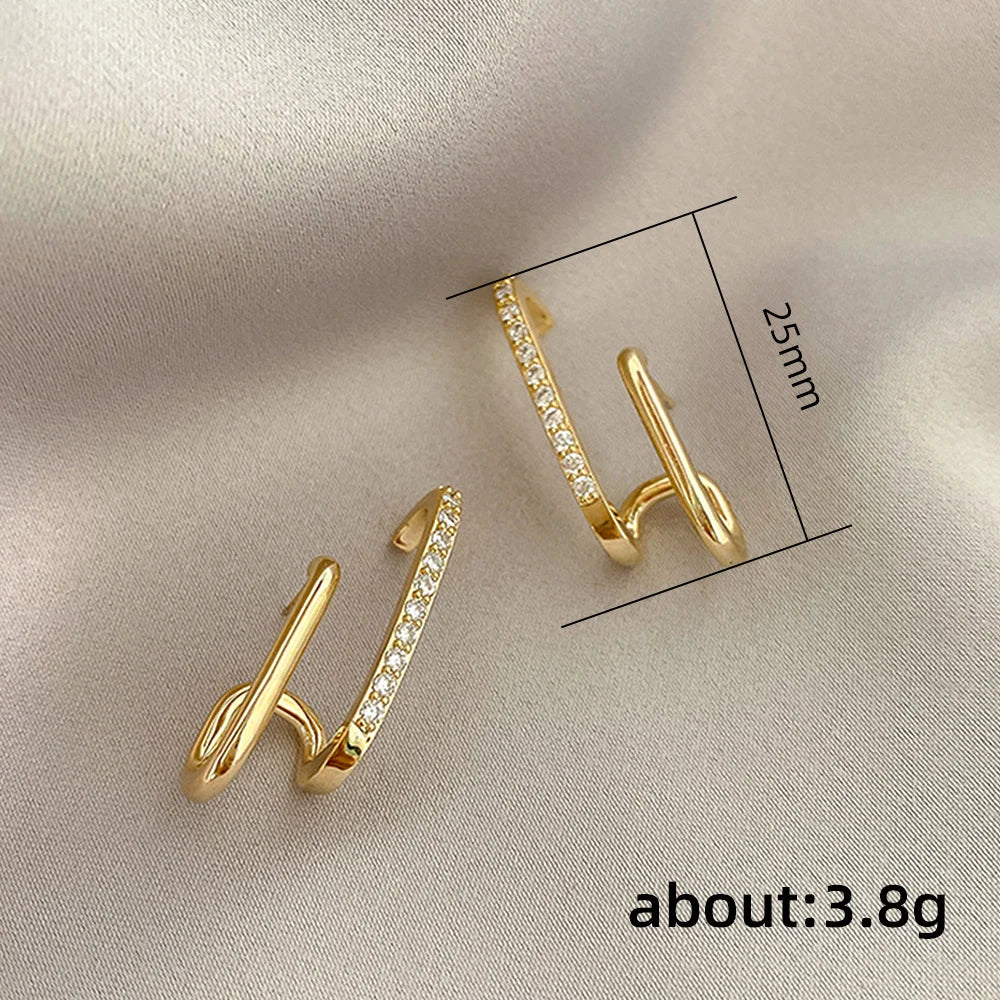 Crystal Korean Earrings - Golden Butterfly Jewellery