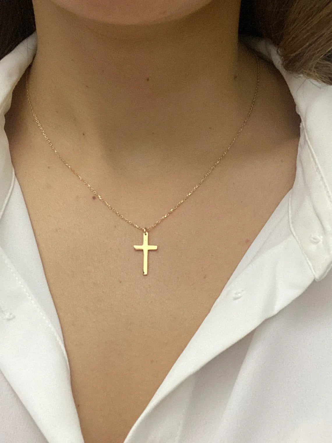 Fashion Stainless Steel Cross Necklace - Golden Butterfly Jewellery