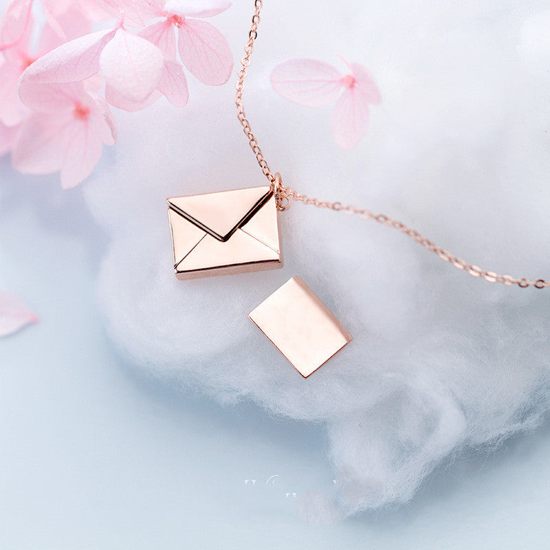 Envelope Necklace - Golden Butterfly Jewellery