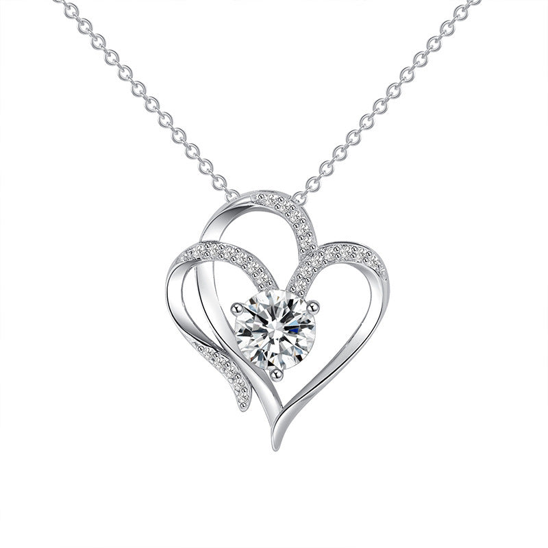 Zircon Double Love Necklace - Golden Butterfly Jewellery