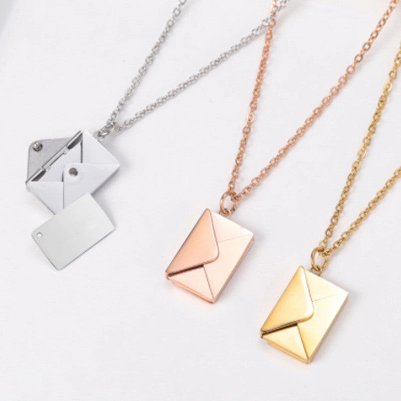 Envelope Necklace - Golden Butterfly Jewellery