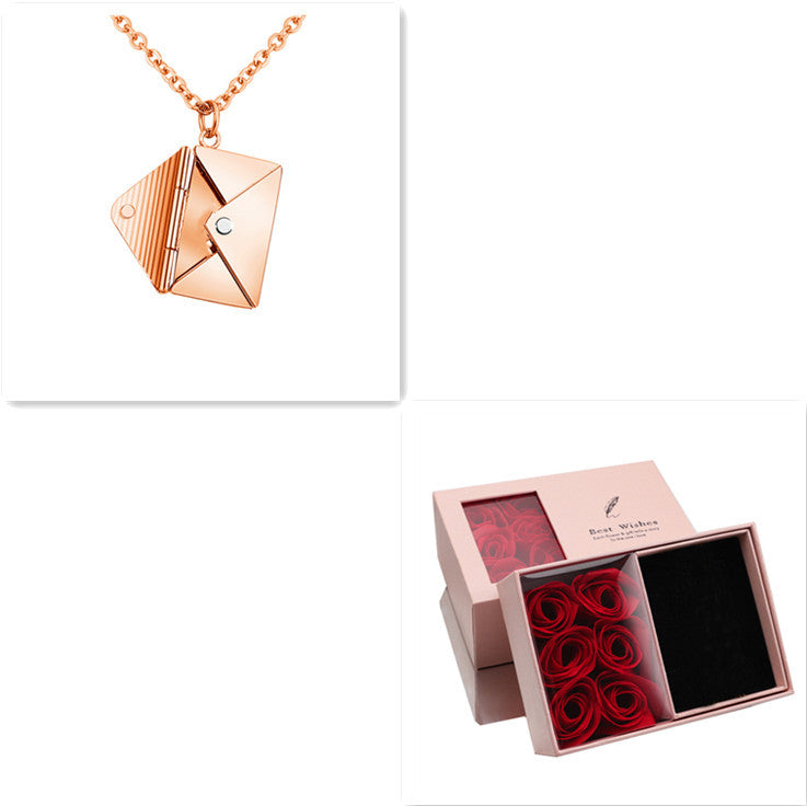 Envelope Necklace - Golden Butterfly Jewellery